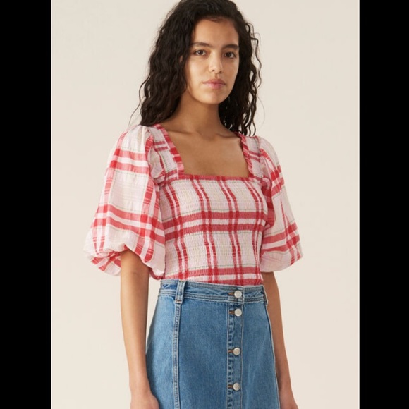 Ganni Tops - GANNI seersucker blouse